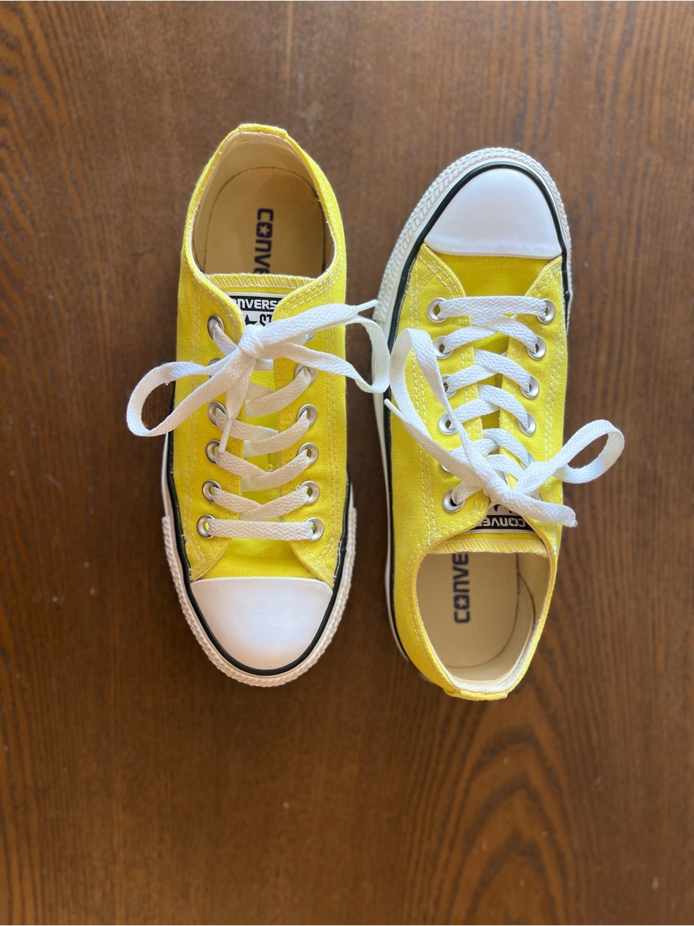 Converse Yellow Low-Top Canvas Sneakers with White Laces